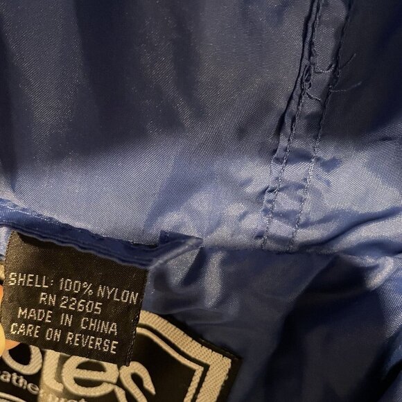 Women's TOTES Rain Coat Royal Blue Hooded With Large Pocket Size L Zipper Jacket - Picture 4 of 7